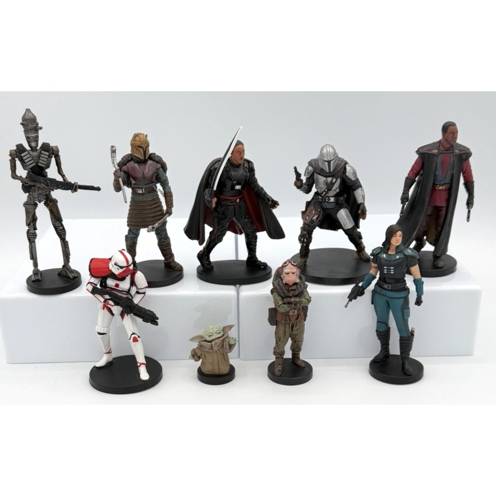 9 Disney Star Wars PVC Figures on Stand Lot Lucasfilm VGC